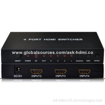 HDMI 4 x 1 Switcher with HEC, 5V DC/2A Power Supply